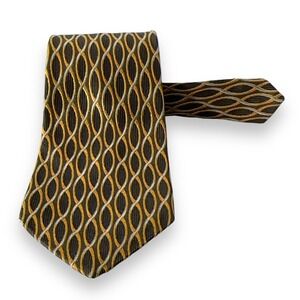 Robert Talbott Mens Silk Tie 57 x‎ 4 Black Gold Wide Best of Class Power Tie BOC